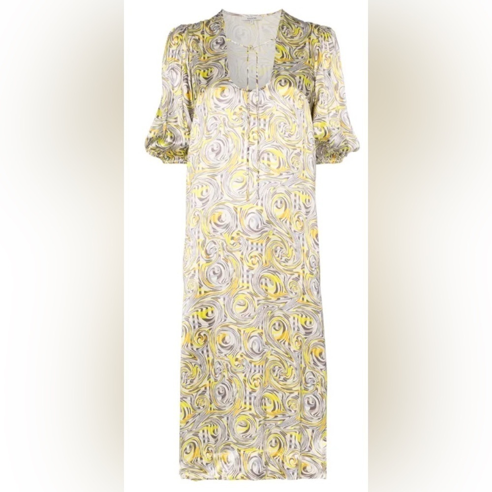 Ganni Swirl Print Midi Dress Size 4